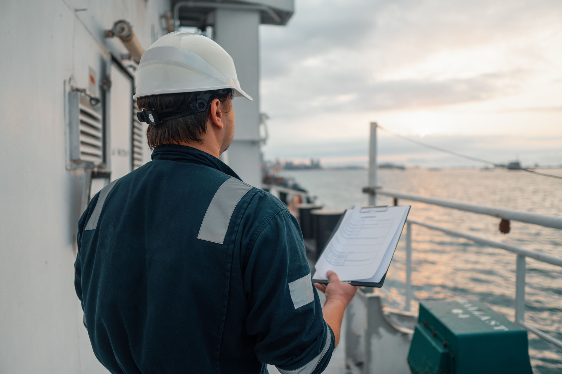 Marine Deck Officer or Chief mate on deck of offshore vessel or ship